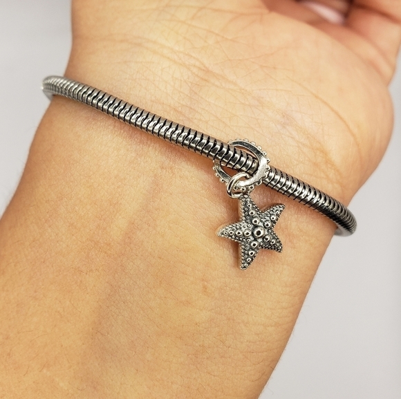 CHARM Sterling Silver 925 Starfish Seastar Dangle Charm - Picture 2 of 5